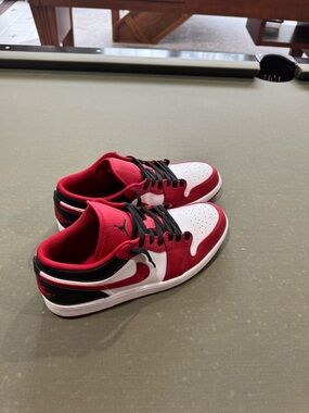 Nike Air Jordan 1 Low Top Sneakers in Red, White & Black